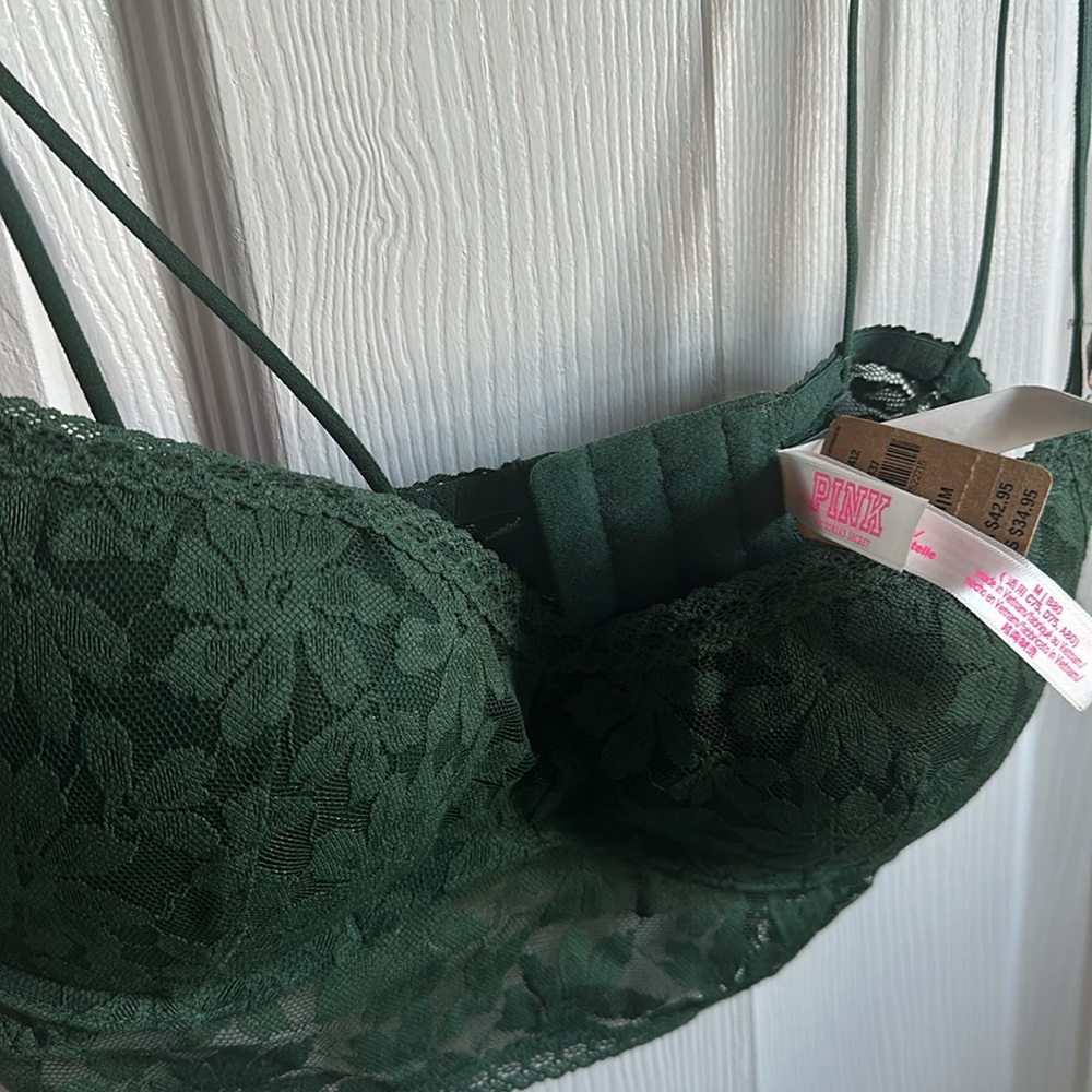 Pink Green bra size M 36 B lace. Very pretty and comfortable.🌹 - Picture 6 of 6
